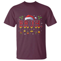 Christmas Bruh T Shirt Red Plaid Retro Xmas Pajamas Matching - Wonder Print Shop