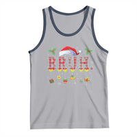 Christmas Bruh Tank Top Red Plaid Retro Xmas Pajamas Matching