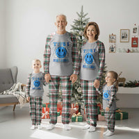 Diabetes Awareness Plaid Pajama Set Blue Ribbon T1D Warrior Support Squad Retro Groovy - Wonder Print Shop
