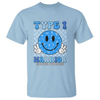 Diabetes Awareness T Shirt Blue Ribbon T1D Warrior Support Squad Retro Groovy - Wonder Print Shop