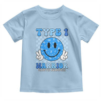 Diabetes Awareness Toddler T Shirt Blue Ribbon T1D Warrior Support Squad Retro Groovy