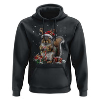 Christmas Squirrel Hoodie Xmas Tree Lights Reindeer Santa Hat Pajamas