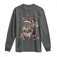 Christmas Squirrel Long Sleeve Shirt Xmas Tree Lights Reindeer Santa Hat Pajamas