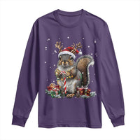 Christmas Squirrel Long Sleeve Shirt Xmas Tree Lights Reindeer Santa Hat Pajamas