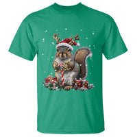 Christmas Squirrel T Shirt Xmas Tree Lights Reindeer Santa Hat Pajamas - Wonder Print Shop
