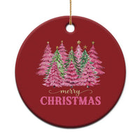 Pink Xmas Tree Farm Christmas Ornament Merry Xmas Ornaments Family Holiday Pajamas - Wonder Print Shop