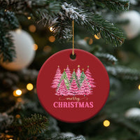 Pink Xmas Tree Farm Christmas Ornament Merry Xmas Ornaments Family Holiday Pajamas - Wonder Print Shop