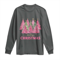 Pink Christmas Tree Farm Long Sleeve Shirt Merry Xmas Ornaments Family Holiday Pajamas