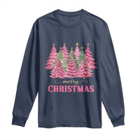 Pink Christmas Tree Farm Long Sleeve Shirt Merry Xmas Ornaments Family Holiday Pajamas