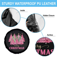 Pink Christmas Tree Farm Spare Tire Cover Merry Xmas Ornaments Family Holiday Pajamas