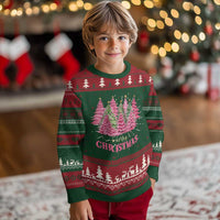 Pink Xmas Tree Farm Ugly Christmas Sweater Merry Xmas Ornaments Family Holiday Pajamas - Wonder Print Shop