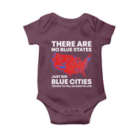 American Republican 2024 Baby Onesie There Are No Blue States Only Big Blue Cities America Map