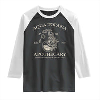 Funny Feminist Raglan Shirt Aqua Tofana Apothecary Est 1633 Retro Vintage