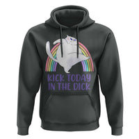 Funny Sarcastic Cat Hoodie Kick Today In The Dick Pastel Rainbow