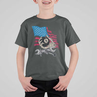 Mechanic Engineer T Shirt For Kid Mechanic Auto Car Repair American Flag Vintage Graphic - Wonder Print Shop