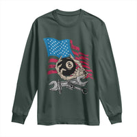 Mechanic Engineer Long Sleeve Shirt Mechanic Auto Car Repair American Flag Vintage Graphic
