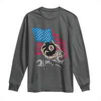 Mechanic Engineer Long Sleeve Shirt Mechanic Auto Car Repair American Flag Vintage Graphic