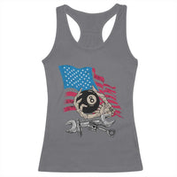 Mechanic Engineer Racerback Tank Top Mechanic Auto Car Repair American Flag Vintage Graphic