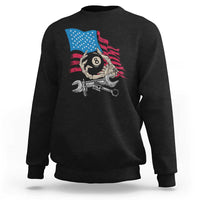 Mechanic Engineer Sweatshirt Mechanic Auto Car Repair American Flag Vintage Graphic - Wonder Print Shop
