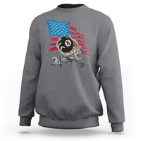Mechanic Engineer Sweatshirt Mechanic Auto Car Repair American Flag Vintage Graphic - Wonder Print Shop