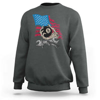 Mechanic Engineer Sweatshirt Mechanic Auto Car Repair American Flag Vintage Graphic - Wonder Print Shop
