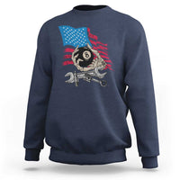 Mechanic Engineer Sweatshirt Mechanic Auto Car Repair American Flag Vintage Graphic - Wonder Print Shop