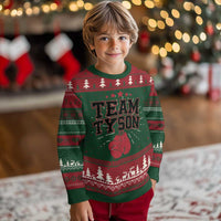 Team Tyson Ugly Christmas Sweater Family Personalized Name Retro Red - Wonder Print Shop