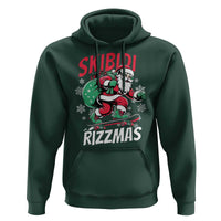 Funny Santa Rizz Christmas Hoodie Retro Skibidi Rizzmas Claus Skating Board Xmas