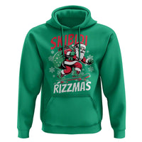 Funny Santa Rizz Christmas Hoodie Retro Skibidi Rizzmas Claus Skating Board Xmas