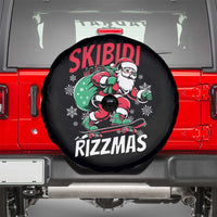 Funny Santa Rizz Christmas Spare Tire Cover Retro Skibidi Rizzmas Claus Skating Board Xmas