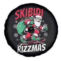 Funny Santa Rizz Christmas Spare Tire Cover Retro Skibidi Rizzmas Claus Skating Board Xmas