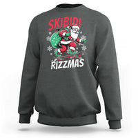 Funny Santa Rizz Christmas Sweatshirt Retro Skibidi Rizzmas Claus Skating Board Xmas - Wonder Print Shop