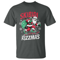 Funny Santa Rizz Christmas T Shirt Retro Skibidi Rizzmas Claus Skating Board Xmas - Wonder Print Shop