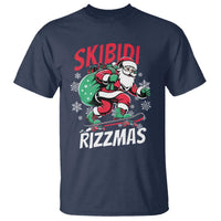 Funny Santa Rizz Christmas T Shirt Retro Skibidi Rizzmas Claus Skating Board Xmas - Wonder Print Shop