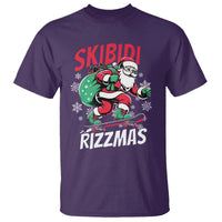 Funny Santa Rizz Christmas T Shirt Retro Skibidi Rizzmas Claus Skating Board Xmas - Wonder Print Shop