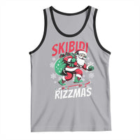 Funny Santa Rizz Christmas Tank Top Retro Skibidi Rizzmas Claus Skating Board Xmas