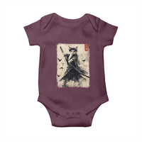Samurai Cat Graphic Baby Onesie Warrior Vintage Japanese Art Anime - Wonder Print Shop