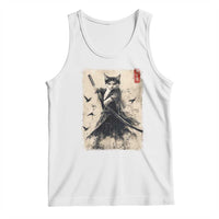 Samurai Cat Graphic Tank Top Warrior Vintage Japanese Art Anime - Wonder Print Shop