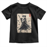 Samurai Cat Graphic Toddler T Shirt Warrior Vintage Japanese Art Anime - Wonder Print Shop