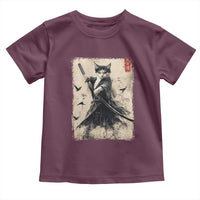 Samurai Cat Graphic Toddler T Shirt Warrior Vintage Japanese Art Anime - Wonder Print Shop