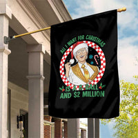 Funny Christmas Wish Billy Meme Garden Flag A 8 Ball and 2 Million Dollars Baby Uncle Santa Hat - Wonder Print Shop