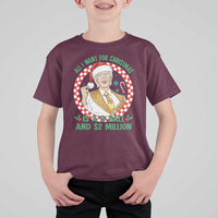 Funny Christmas Wish Billy Meme T Shirt For Kid A 8 Ball and 2 Million Dollars Baby Uncle Santa Hat - Wonder Print Shop