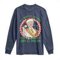 Funny Christmas Wish Billy Meme Long Sleeve Shirt A 8 Ball and 2 Million Dollars Baby Uncle Santa Hat - Wonder Print Shop