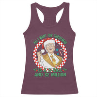 Funny Christmas Wish Billy Meme Racerback Tank Top A 8 Ball and 2 Million Dollars Baby Uncle Santa Hat - Wonder Print Shop