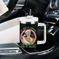 Funny Christmas Wish Billy Meme Tumbler With Handle A 8 Ball and 2 Million Dollars Baby Uncle Santa Hat - Wonder Print Shop