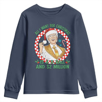 Funny Christmas Wish Billy Meme Youth Sweatshirt A 8 Ball and 2 Million Dollars Baby Uncle Santa Hat - Wonder Print Shop