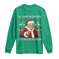 Funny Christmas Wish Billy Meme Long Sleeve Shirt A 8 Ball and 2 Million Dollars Baby Uncle Cosplay Santa - Wonder Print Shop