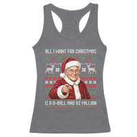 Funny Christmas Wish Billy Meme Racerback Tank Top A 8 Ball and 2 Million Dollars Baby Uncle Cosplay Santa - Wonder Print Shop