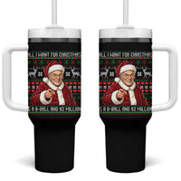 Funny Christmas Wish Billy Meme Tumbler With Handle A 8 Ball and 2 Million Dollars Baby Uncle Cosplay Santa - Wonder Print Shop