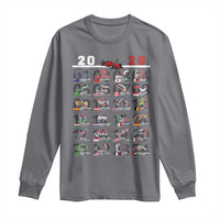 2026 Car Racing Circuit Long Sleeve Shirt International Race Track Schedule Graphic with Flags - Wonder Print Shop